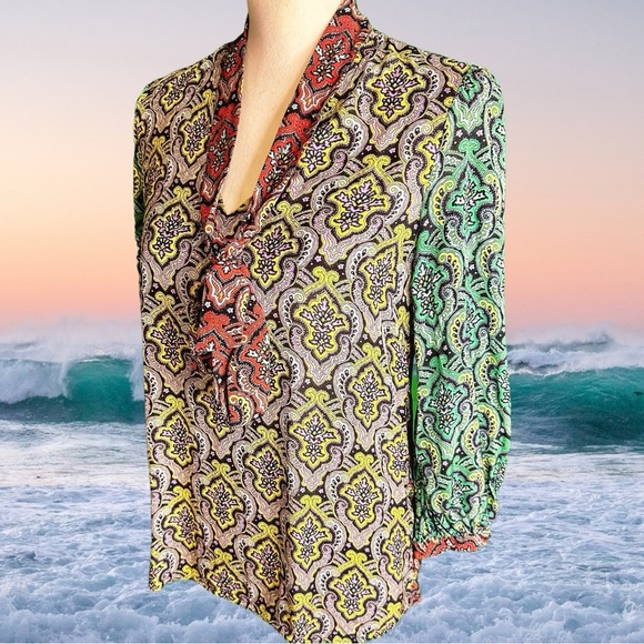 Alice + Olivia Multicolor Patterned Blouse - Picture 13 of 16